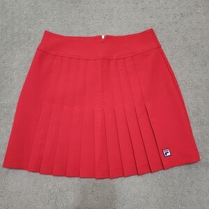 Fila Red Mini Skirt with Pleats